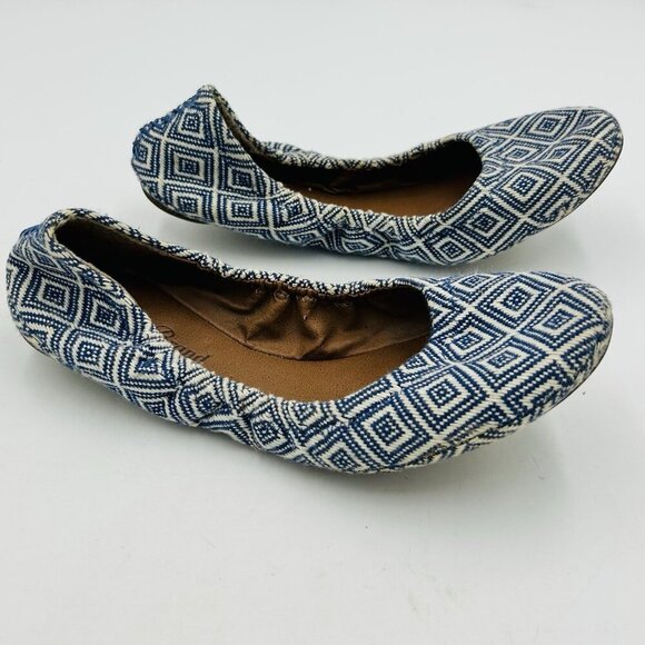 Lucky Brand Erin Women's Size 7.5B Flats Shoes Slip On Ballet Blue Aztec Print - Picture 5 of 8